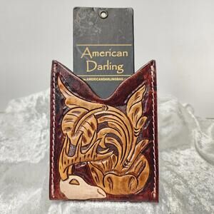 AD American Darling ADCCF101 Card-Holder Hand Tooled Genuine Leather Women Bag